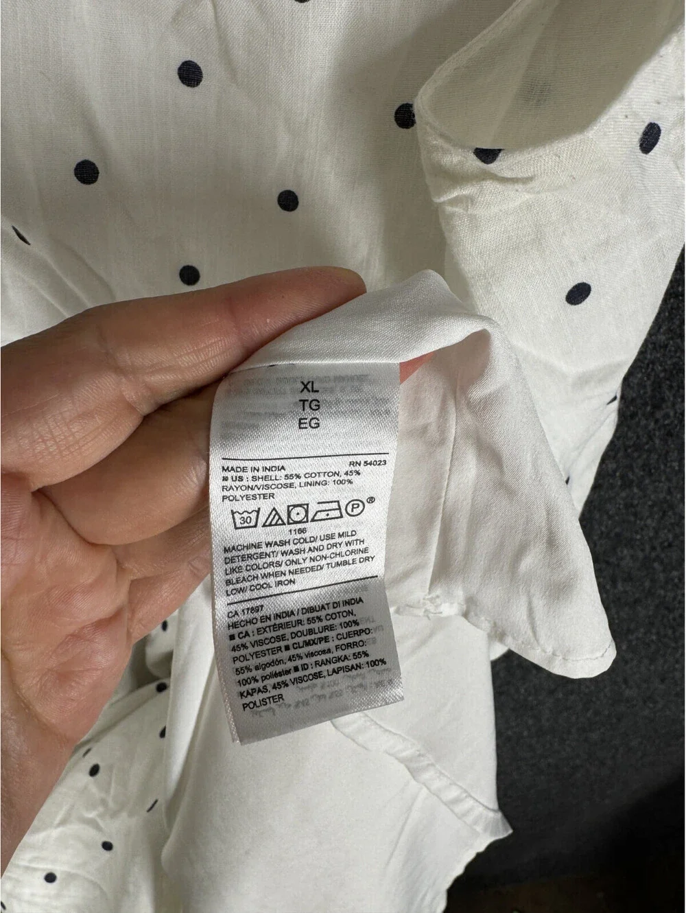 Old Navy Dress Women XL White Polka Dot Sheath Midi V-Neck Lined Sleeveless - Picture 6 of 7